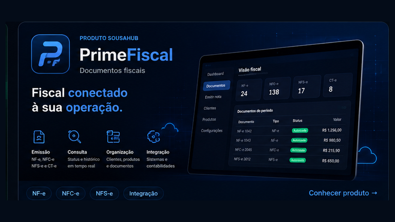 Capa comercial PrimeFiscal